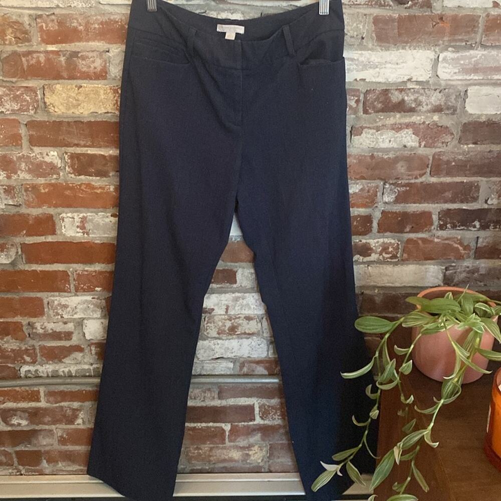 New York & Company Navy Blue Straight Leg Stretch Dress Pants Size 6